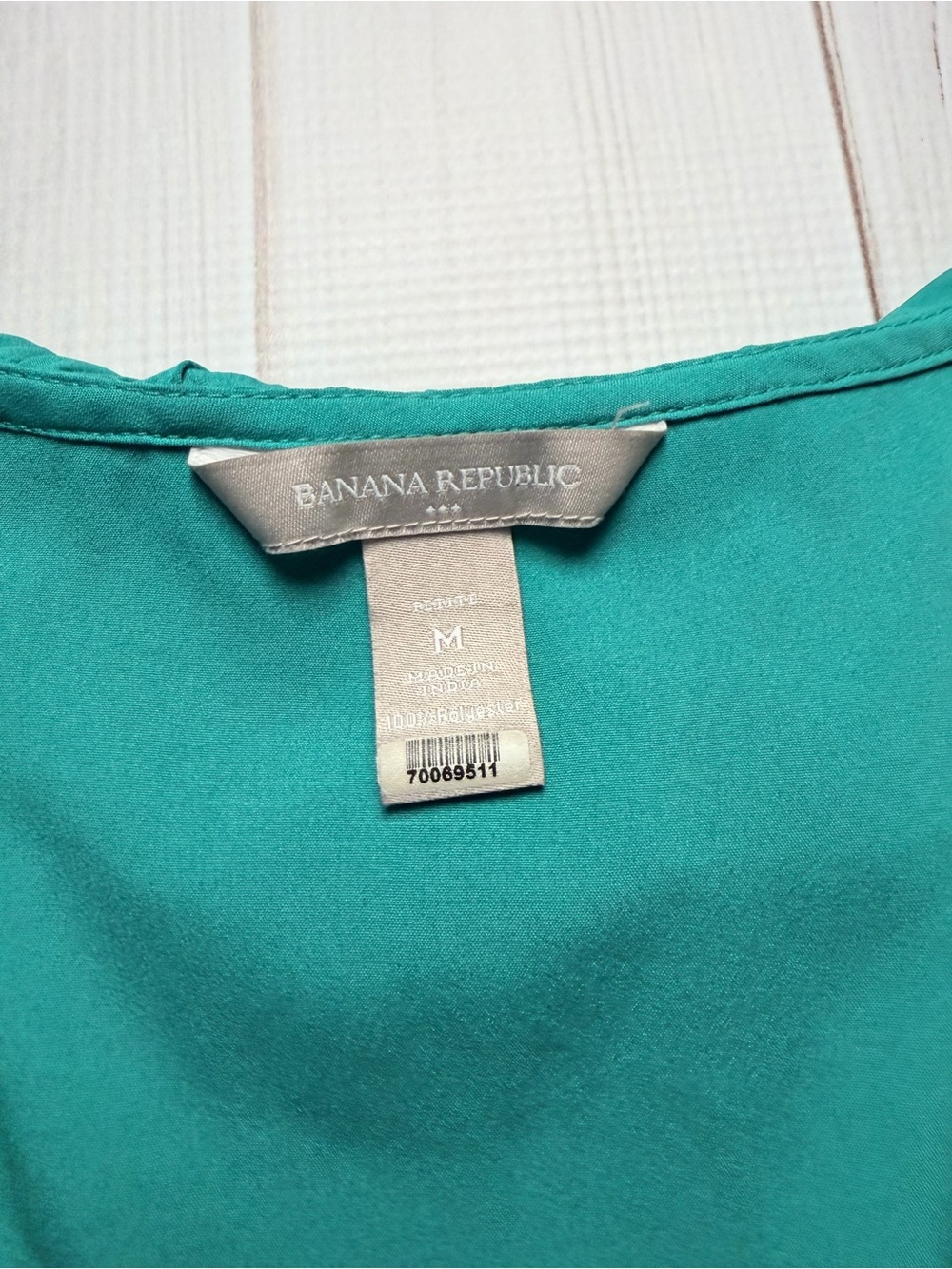 Banana Republic Teal Ruffle-Front Blouse - Picture 4 of 5
